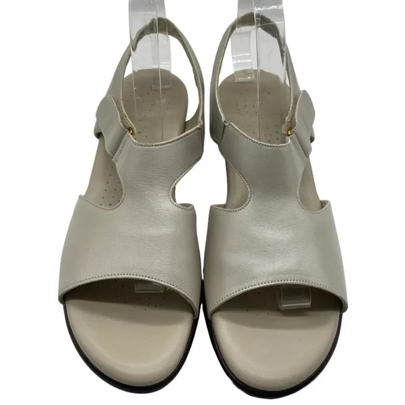 SAS Womens Shoes Suntimer Sandals Sz 10 Slim Ivory White Leather Heeled Comfort - Picture 3 of 12